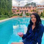 Jade Ramsey Instagram – Drinking martinis on a diving board 🍸 The Godfather Mansion