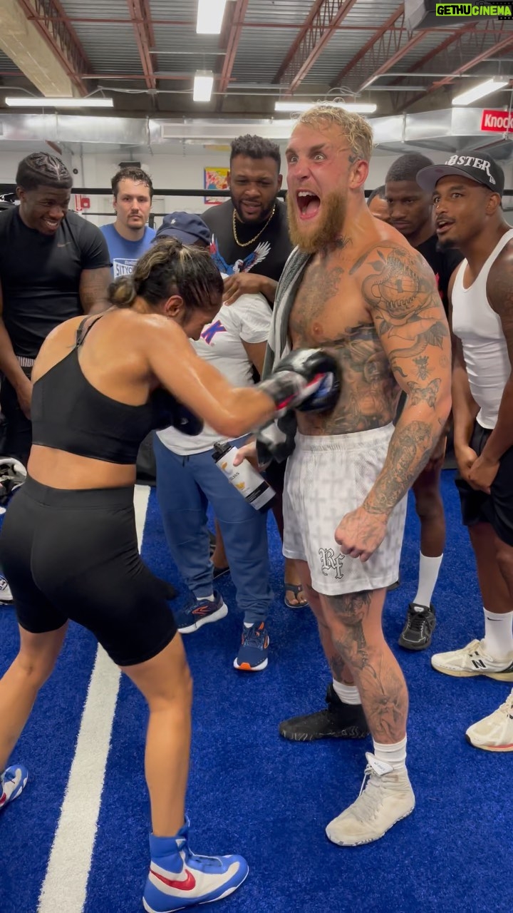 Jake Paul Instagram - Amanda Serrano getting me ready for Nate Diaz. 18 days to August 5th. #PaulDiaz Puerto Rico