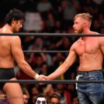 James Cipperly Instagram - Respect. . . . #baybee #tuesday #aew #aewrampage #wrestling #respect #shades #championship #njpw #handshake #kingoftheocean