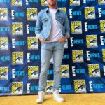 James Cipperly Instagram - I wasn’t on E! Britt took it and will get mad if I don’t post it. . . . #baybee #monday #sdcc #aew #photo #backdrop #denim #brittbakerdmd #photoshoot #peerpressure #yellow #carpet #? photo: @realbrittbaker