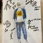 James Cipperly Instagram - I had to color during an interview with some people I know around me. Nailed it. . . . #baybee #monday #mondaymotivation #aew #wrestling #color #inthelines #sdcc #interview #sketch #art #crayons #fun #coloring #sticker #stickfigures