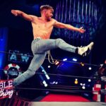 James Cipperly Instagram - I forgot my elbow pad. . . . #baybee #Monday #AEW #DON #Punch #Jump #Leg #StretchDenim #denim #pantstring #hereigoagain #kick #nahitsapunch #wrestling #fighting #3waymatch #ppv