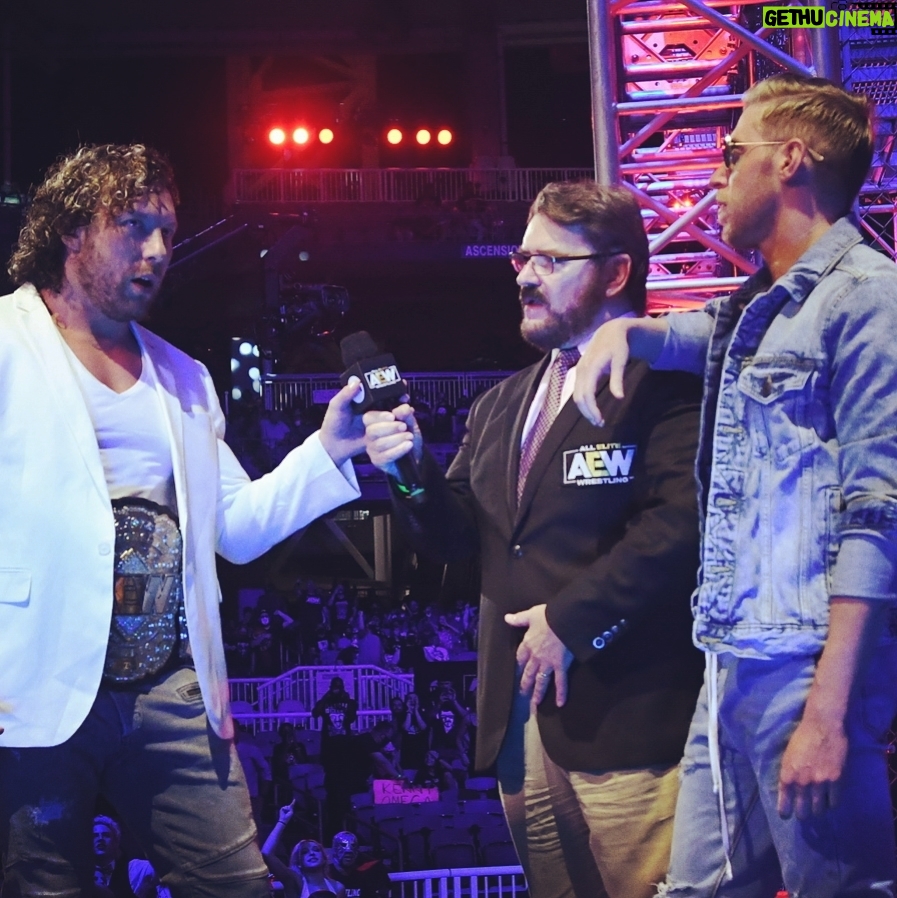 James Cipperly Instagram - Maybe. . . . #Monday #AEW #MondayMaybe #interview #faceoff #steelcage #tony #belt #wrestling #talk #ididnttalk #glasses #denim #iwantmyglassesback