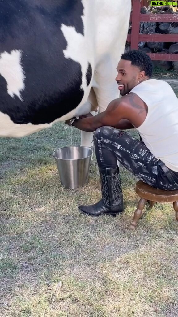 Jason Derulo Instagram - Momma I milked a cow 🤯🐮 #HandsOnMe