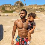 Jason Derulo Instagram – Took bubba on his first jog. This is when he murmured “Water break Dad” @jasonking Malibu, California