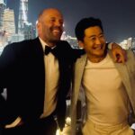 Jason Statham Instagram - Wu Jing! Actor, Producer, Director! The most humble yet the most brilliant there is. Grateful to share screen time with the incredible superstar of Chinese cinema! Also happy to share some dumplings and white spirit. 👊 #Meg2