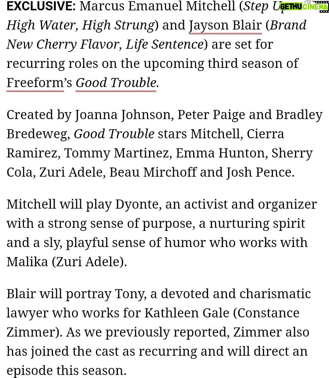 Jayson Blair - 2.5K Likes - So lucky to get to be working through these times. Extra lucky to be working with the cast of @goodtrouble
Thank you @justiceponderinc @carlosaugusto71 @prosicker @scottgenk @bsvogue99 @jjjoannajohnson @thepeterpaige @bradleybredeweg