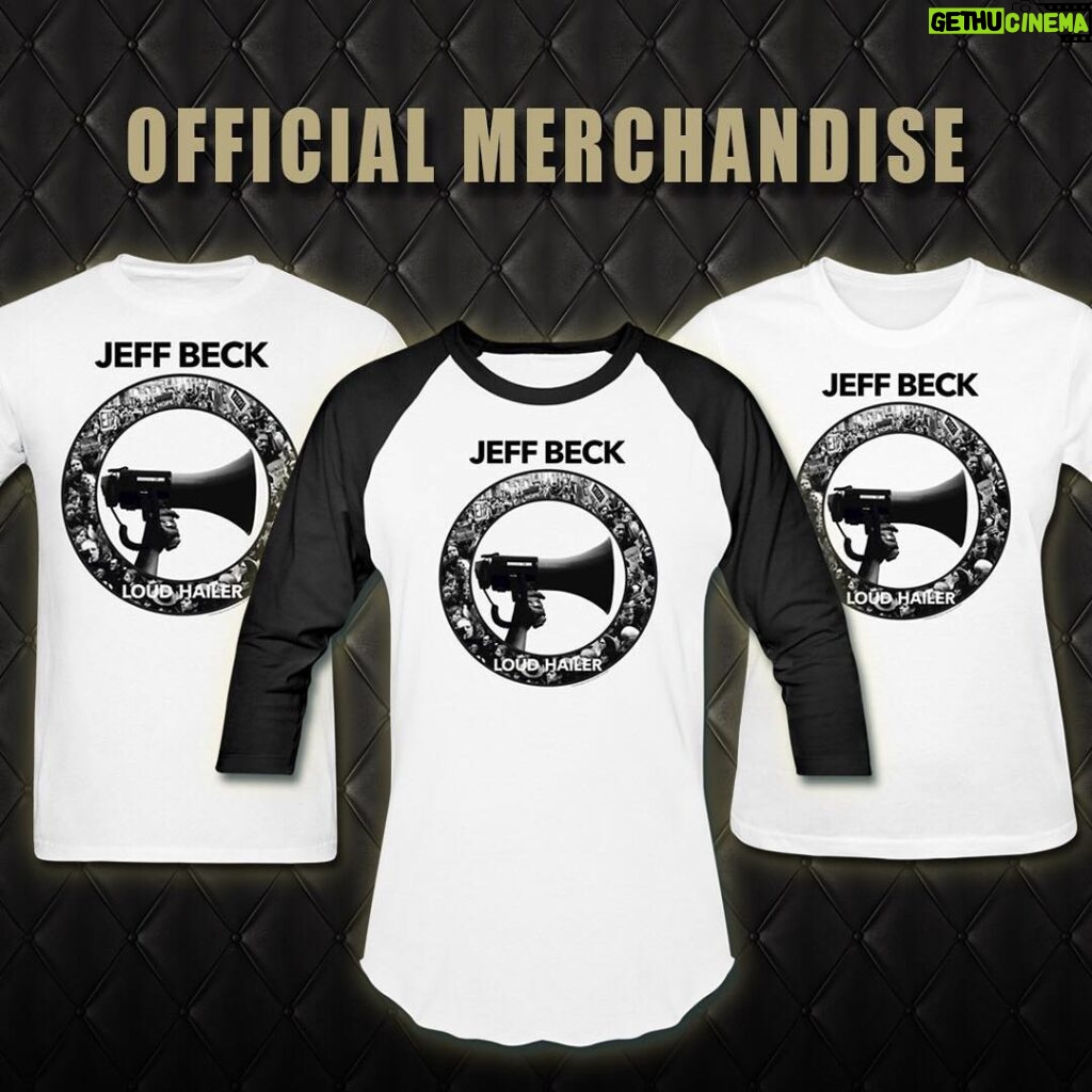 Jeff Beck Instagram - It keeps getting better, NEW online store. Check it out here http://bit.ly/2a9YgzY #jeffbeck #official #merch #loudhailer