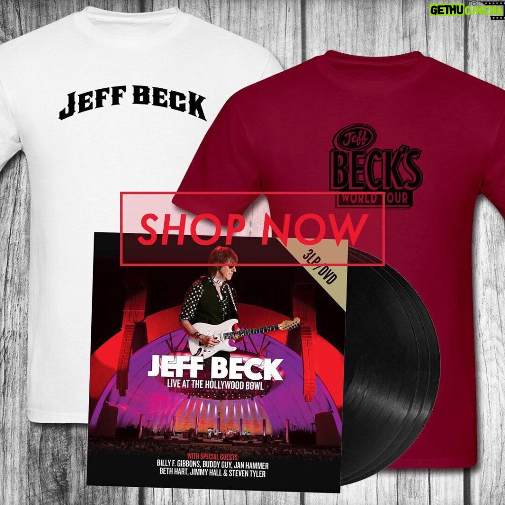Jeff Beck Instagram - It’s time for a new tee and a new LP. Shop the Jeff Beck store here: https://goo.gl/m4KVWd