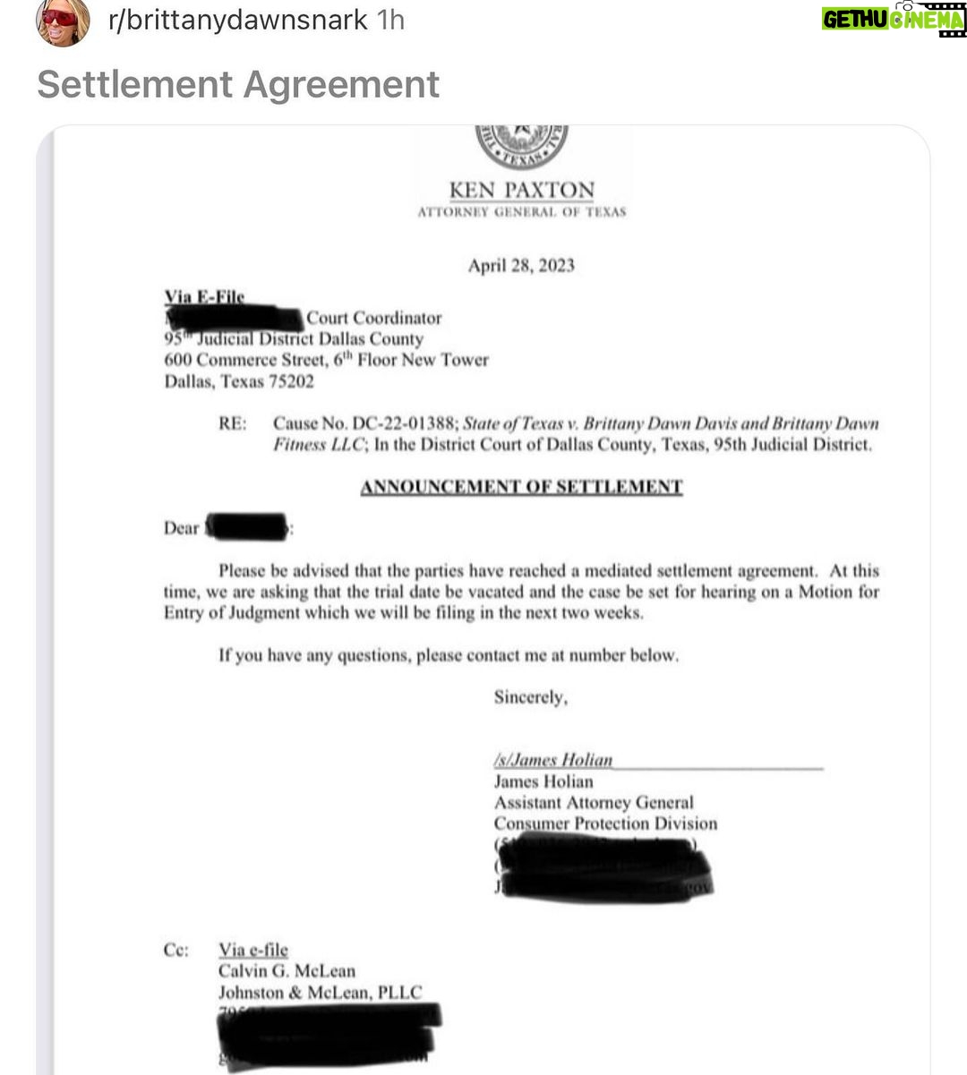 Jen Sutphin Instagram - This just in! I stole this from u/inevitable_sweet_988 - BDong reaching a settlement in her fitness scam trial? We love to see it. P.S she’s still pretending to be a horse enthusiast 😜
