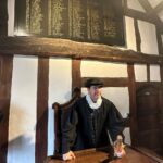 Jennifer Finnigan Instagram - GEEKING OUT in #stratforduponavon , birthplace of Shakespeare…..could have spent 3 days here, steeped in all things Willie Shakes. First pic is the house he was born in (and the room he was born in)….then onto his schoolhouse where he was schooled until age 14 (oh and that’s Jonny in an authentic school master costume 🤦🏼‍♀️)…Shakespeare’s grave….and a Swan on the Avon ❤️❤️❤️ #shakespeare #uk #england Stratford-Upon-Avon, Shakespear's Birthplace. England. Uk
