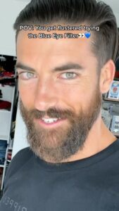 Jennings Brower Instagram - 1 Yr ago, I accidentally rizzed myself🤣💙 #onthisday #blueeyes #blindreact Los Angeles, California