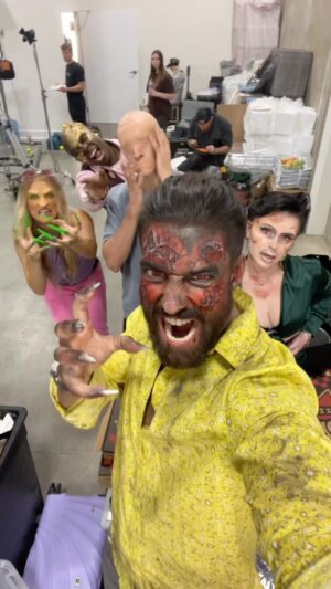 Jennings Brower Instagram - The Spookiest Music Video Ever👻🎥 

@paulbutcher @emmanorts @in_the_nic_of_time @g.lanehillman @juliepacino @rosaliemcintire @hawke.productions #pieces #spookyseason #halloween #musicvideo #actor #sfxmakeup