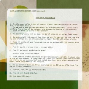 Jerry Garcia Instagram - Check out the Jerry Garcia Band’s contract rider from their show on this day at UC Davis back in ‘76. 

Three songs from this night were released as GarciaLive: Volume 17. Link to listen in profile.