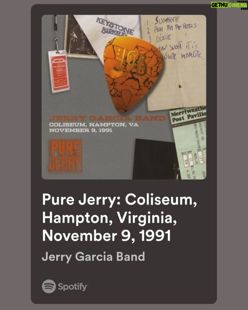 Jerry Garcia Instagram - “From the dark end of the street, to the bright side of the road…” Today, we’re looking back on the Jerry Garcia Band's 11/9/91 show in Hampton, VA, featuring @brucehornsby, released in 2006 as the sixth installment of Pure Jerry. Now spinning on @spotify. Link in profile.