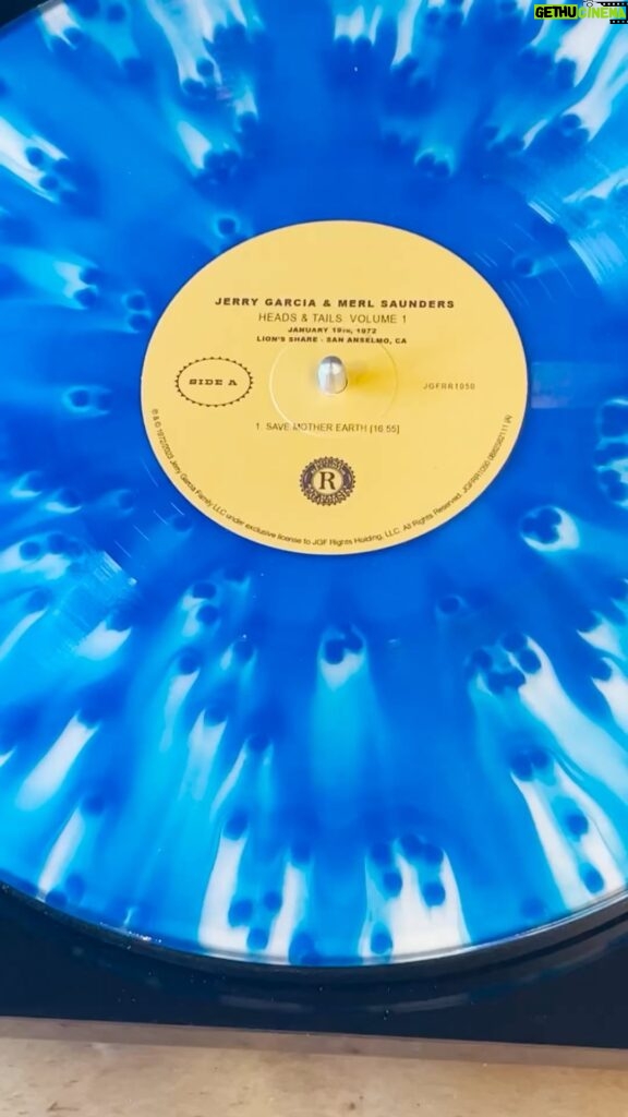 Jerry Garcia Instagram - We’ll be listening to this on repeat all day. The brand new archival release Heads & Tails: Volume is out now on cloudy blue vinyl and all streaming services.