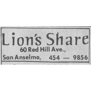 Jerry Garcia Instagram - Before Jerry was a regular there, it was a hardware store. The Lion's Share opened in the old "Highland Hardware" in San Anselmo in 1969 after the original spot in Sausalito burned down. Jerry played at the club with the Grateful Dead, the New Riders Of The Purple Sage, Merl Saunders, and Old & In The Way. 

Now, in addition to hosting Randy Newman's first show and, perhaps more famously, Janis Joplin's wake, the venue can also be known for the "Save Mother Earth" from January 19th, 1972 as featured on Heads & Tails: Volume 1. Swipe to the end to see what the building looks like today.