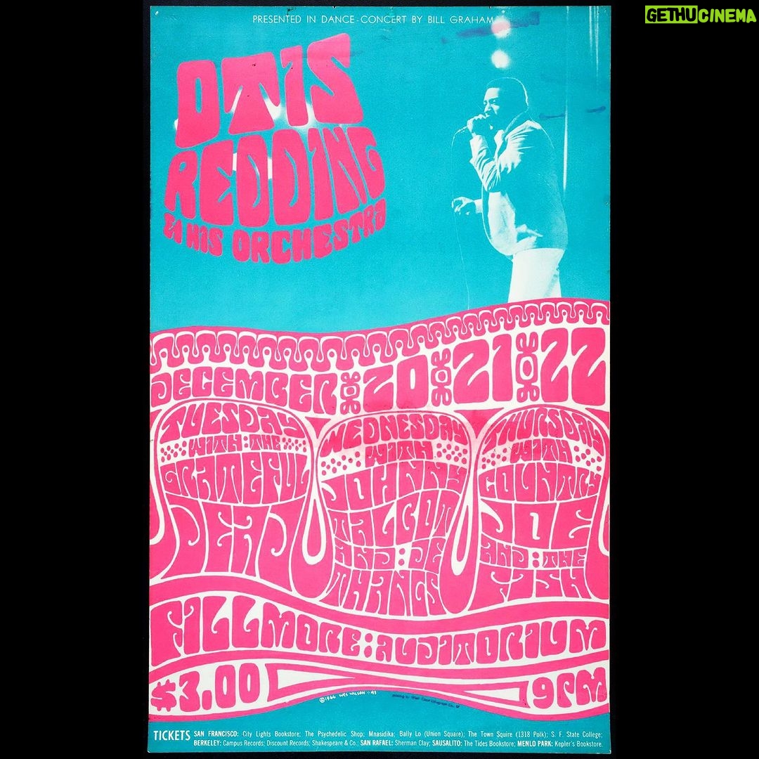 Jerry Garcia Instagram - “Otis Redding is really heavy… He tore the place apart… When he came on stage, it was like the whole place got about six times as big, and the band just got real snappy – it was so fine, and the music was really good.” - Jerry Garcia Presented In Dance Concert By Bill Graham: Otis Redding & His Orchestra with the Grateful Dead | December 20th, 1966 | Fillmore Auditorium | San Francisco, CA