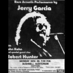 Jerry Garcia Instagram - This day in '84 marked a memorable Monday night at the Bushnell Auditorium in Hartford, CT, when Jerry and John Kahn, accompanied by a special guest star, played 2 acoustic sets.