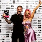 Jessica-Jane Stafford Instagram - Creative Head Award WINNER baby!! 🏆 And yes, my arm does bend the wrong way 🤣