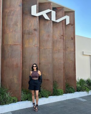 Jessica Gomes Instagram - Unforgettable weekend with @kiaaustralia taking the #KiaEV6GT for a spin and lots more. 
Thank you so much for having me. 
#KiaAustralia 🎾 @australianopen 🏆