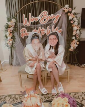 Jessica Mila Instagram - Definisi perkataan adalah doa 🥹 
Cheers to a whole new stage in our life🤍✨
love you always @enzystoria !