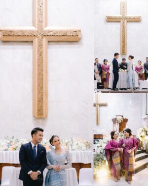 Jessica Mila Instagram - Embracing the beautiful traditions of Martumpol 🤍 #KUPunyaMILA

Photographer by @ini_niel @venemapictures 
Make Up by @taliasubandrio 
Hair by @hairbysinta 
Bride Attire by @myrnamyura 
Songket by @merdisihombing 
Bride & Family Shoes by @regisbridalshoes 
Groom & Family Attire by @wonghangtailor