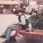 Jessica St. Clair Instagram - The love of my life has a special birthday today and I am so grateful that I have gotten to be in more than half of it. He is 22 in this picture - scribbling in his notebook in Venice, as POETS DO. He has always been my North Star - my inspiration for how to be a true artist, how to be a loving parent and partner. Bebe is the luckiest to have him as a father, and I am the luckiest to get to share this one life with him. Happy birthday, Appa! @bydanobrien