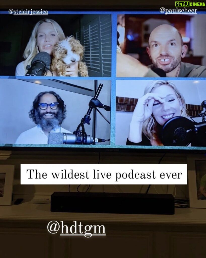 Jessica St. Clair Instagram - Cookie makes her debut on live @hdtgm! @pawtastic.doodles #givethepeoplewhattheywant #cavapoosofinstagram