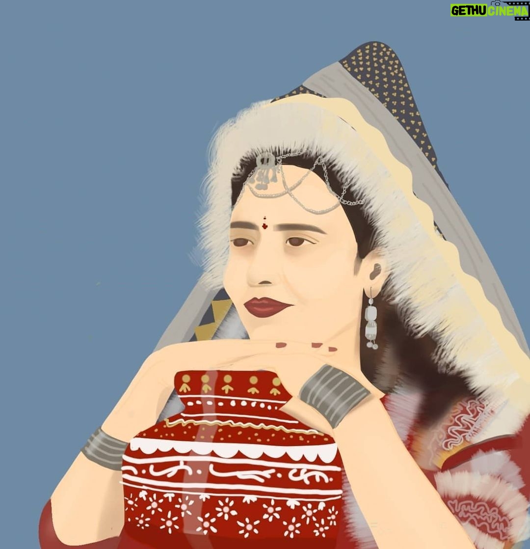 Jheel Mehta Instagram - My mom's quarantine birthday gift! I tried to digitally paint (I'm not a pro) one of her favourite pictures 🎨🖌️ It doesn't look like her as much as I'd like it to, but she loved it anyway🥰 And I'm proud of myself for attempting and learning something new ❤️