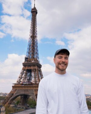 Jimmy Donaldson Instagram - Filmed a banger in Paris, as you can see by the giant pointy thing (prob won’t go up for a few months, have a bunch of countries to hit)