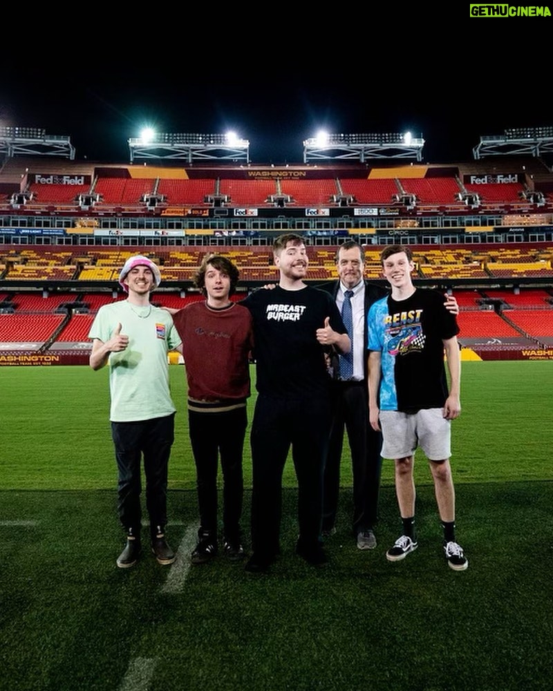 Jimmy Donaldson Instagram - This is me and the boys at a football stadium. Football season is starting that's why @DraftKings is giving you a free prize for your fantasy team. Download the app with my link in bio #ad