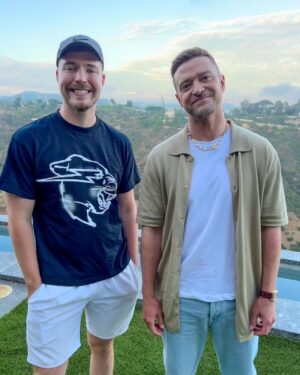 Jimmy Donaldson Instagram - Justin Timberlake, Miranda Cosgrove, Mark Cuban, and our biggest explosions ever are in the new video!