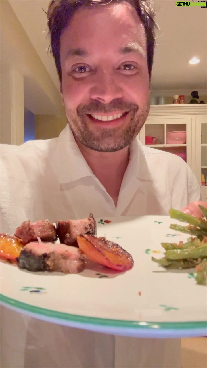 Jimmy Fallon Instagram - Grilling out with peaches, peaches, peaches, peaches, peaches.