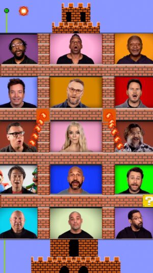Jimmy Fallon Instagram - Jimmy, @theroots & the @supermariomovie cast sing an a cappella version of the Super Mario Bros. theme song! #FallonTonight #MAR10Day