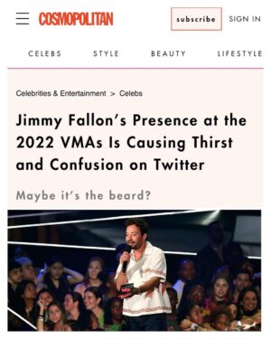 Jimmy Fallon Instagram - Out here causing “thirst” and “confusion”. That was fun, @mtv!! #vmas #maybeitsthebeard