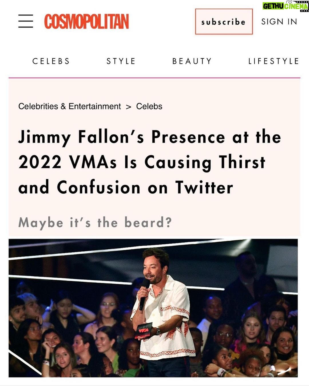 Jimmy Fallon - 305.4K Likes - Out here causing āthirstā and āconfusionā. That was fun, @mtv!! #vmas #maybeitsthebeard