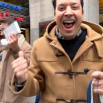 Jimmy Fallon Instagram - My new song “Wrap Me Up” with @meghantrainor is OUT NOW! I was so excited for this song to come out that I wanted to spread some holiday cheer and surprise folks on the streets of New York City with some presents. Hope you all love this song as much as I do 🎁🎄