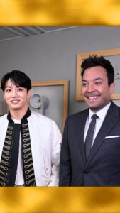 Jimmy Fallon Instagram - Stay Golden, Jimmy. @bts.bighitofficial #JungKookOnFallon #FallonTonight #JungKook #JungKook_GOLDEN The Tonight Show Starring Jimmy Fallon