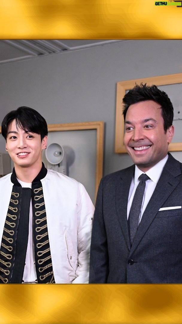 Jimmy Fallon Instagram - Stay Golden, Jimmy. @bts.bighitofficial #JungKookOnFallon #FallonTonight #JungKook #JungKook_GOLDEN The Tonight Show Starring Jimmy Fallon