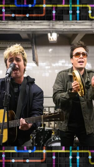 Jimmy Fallon Instagram - @greenday & Jimmy busk in disguise at a NYC subway stop! #FallonTonight