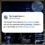 Jimmy Fallon Instagram - We’re back! Tune in Monday, October 2 at 11:35/10:35c on @NBC! #FallonTonight The Tonight Show Starring Jimmy Fallon