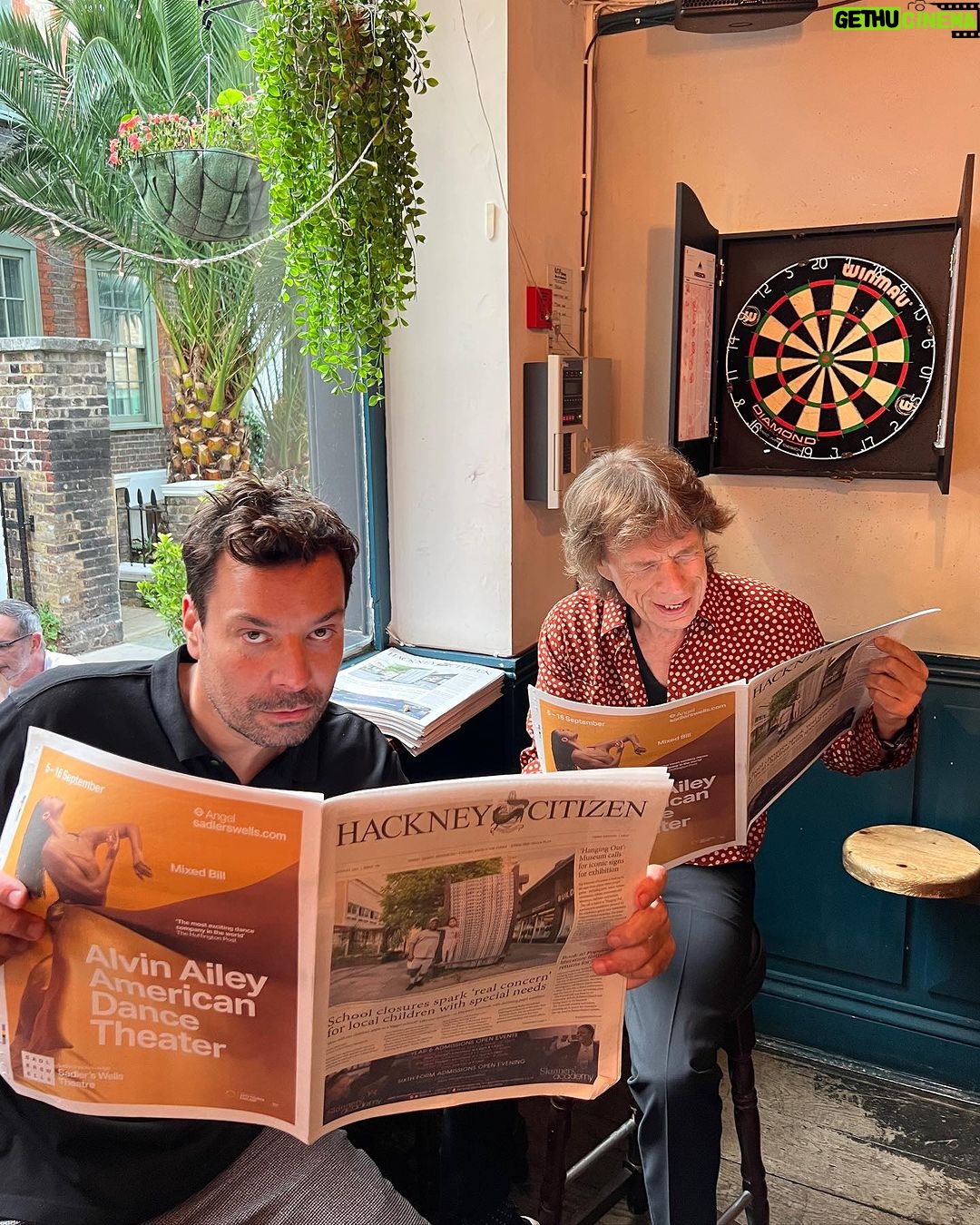 Jimmy Fallon Instagram - Big news day in Hackney The Old Ship Inn Hackney