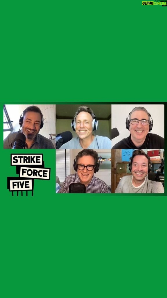Jimmy Fallon Instagram - Late night unite! Your new favorite podcast Strike Force Five premieres tomorrow with all of our proceeds going to staff and crew affected by the ongoing writers strike. Check it out on Spotify or wherever you get your podcasts.