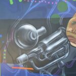 Joel Van Moore Instagram - One of the last works this year based on the work of neuroscientist Karin Nordstrom for @thebigpicturefest #thebigpicturepillars #vanstheomega #streetphotography #streetart #adelaideartist