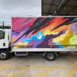 Joel Van Moore Instagram - It’s always a pleasure to be given free range to paint. This is the new pop up truck for @jakekellie out at @piratelife.portadelaide I have tried to capture the graffiti background elements with a Smokey theme running through it. Pirate Life Brewing