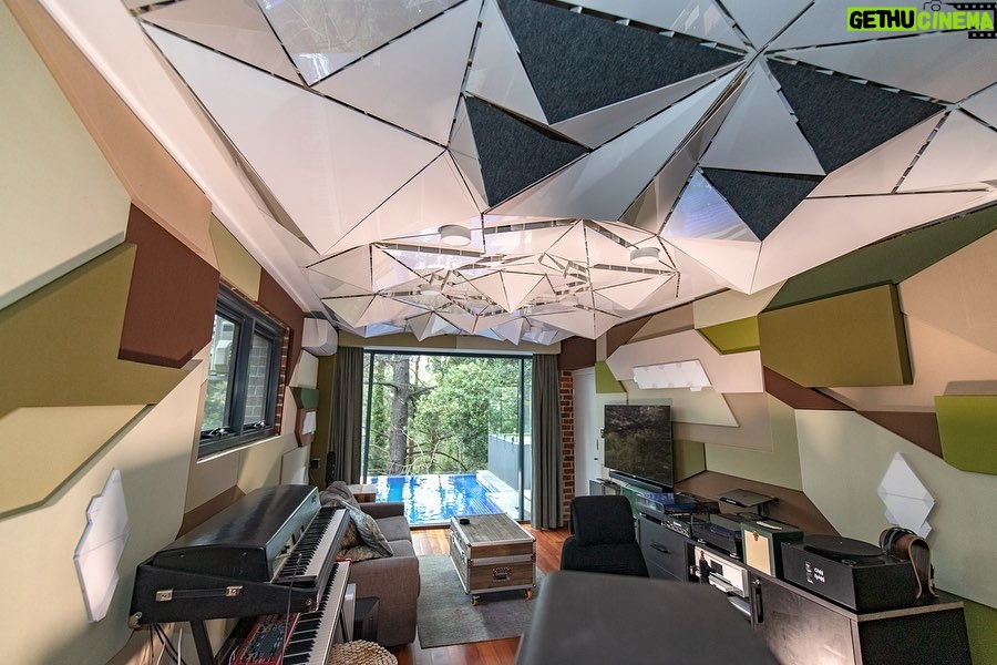 Joel Van Moore Instagram - When I’m not painting,taking care of my fam, producing festivals or making products. Sometimes I get the chance to design amazing spaces like this for @hilltophoods “The NEST” brings the inside out and contains a lot of intricate geometry to keep the creativity flowing #vanstheomega #studiodesign #recordingstudio #architecture #geometry Adelaide, South Australia