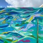 Joel Van Moore Instagram – Making ripples and creating waves. Painting poolside last week. I love merging colour in a liquid way

#vanstheomega #ironlak #freehand #arte Adelaide, South Australia