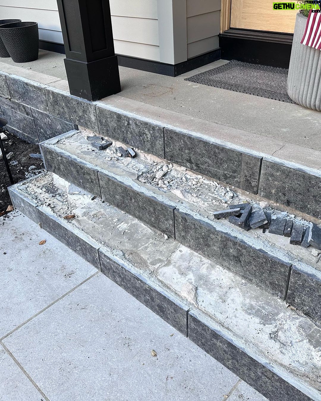 John Colaneri Instagram - #Design is all in the details and the stone work that we did around our home created a major change. When looking to update the exterior of your home always add different textures and materials. This will allow those elements to play off of each other. The earth tones from the new @jameshardie siding and the black granite from @polycor_hardscapes are two materials that work very well together. #curbappeal #exteriordesign #stoneveneer #stonework #designgoals #designinspiration #njdesigner #njbuilders