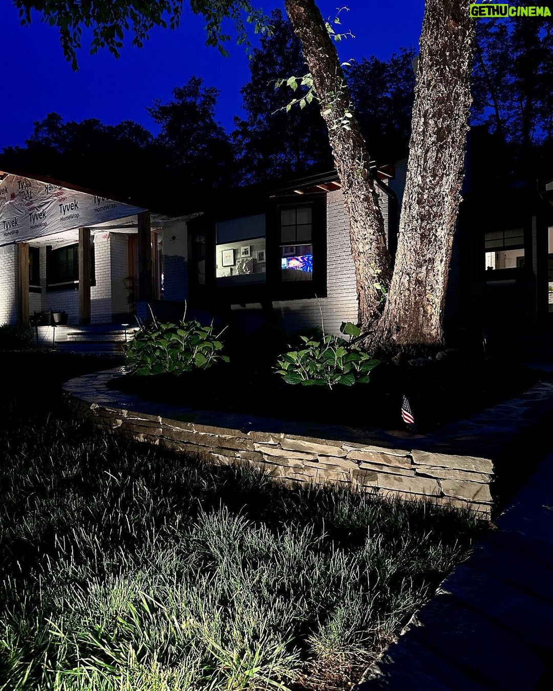 John Colaneri Instagram - Stone walls are complete for summer and #architectuallightingdesign is in full effect! When working with #naturalstone on your property you can get amazing shadow effects when lit at the right angles. I have become obsessed with #landscapelighting and proud of it! LOL. #landscapedesign #stone #stonedesign Stone by @northernvalleystone